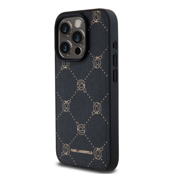 Funda MagSafe para Apple iPhone 15 Pro, Karl Lagerfeld, Karl's Head, Negra