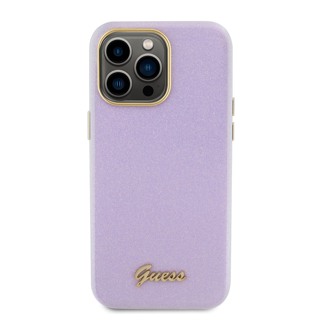 Funda MagSafe para Apple iPhone 15 Pro Max, Guess, Glitter Full Wrapped, Morado GUHCP15XPGMCSL