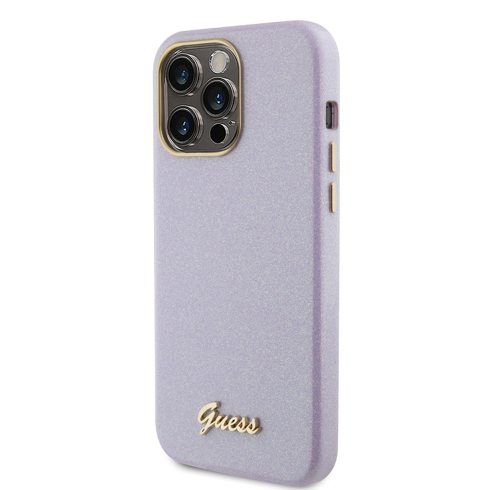 Funda MagSafe para Apple iPhone 15 Pro Max, Guess, Glitter Full Wrapped, Morado GUHCP15XPGMCSL