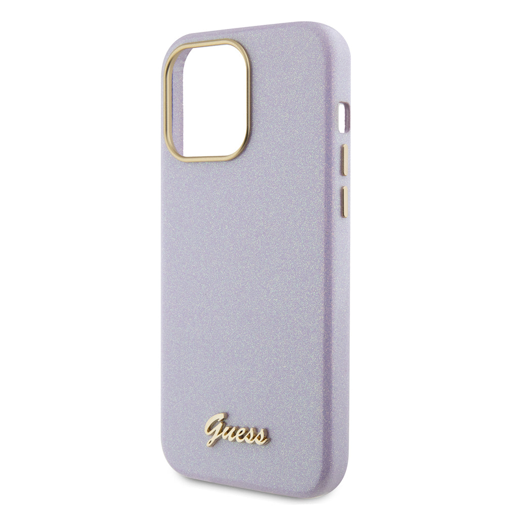 Funda MagSafe para Apple iPhone 15 Pro Max, Guess, Glitter Full Wrapped, Morado GUHCP15XPGMCSL
