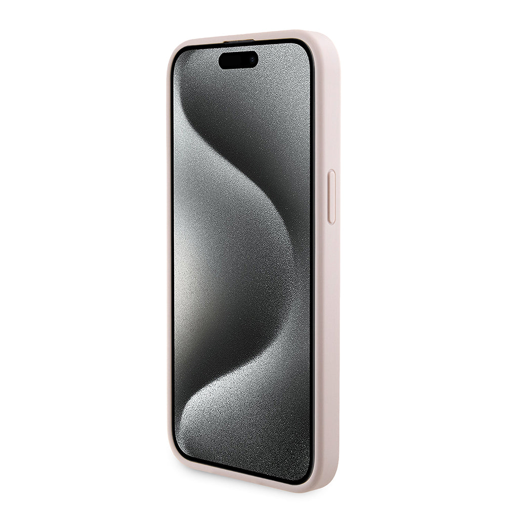 Funda MagSafe para Apple iPhone 15 Pro Max, Guess, Powerbank 4G Metal Logo, Rosa.