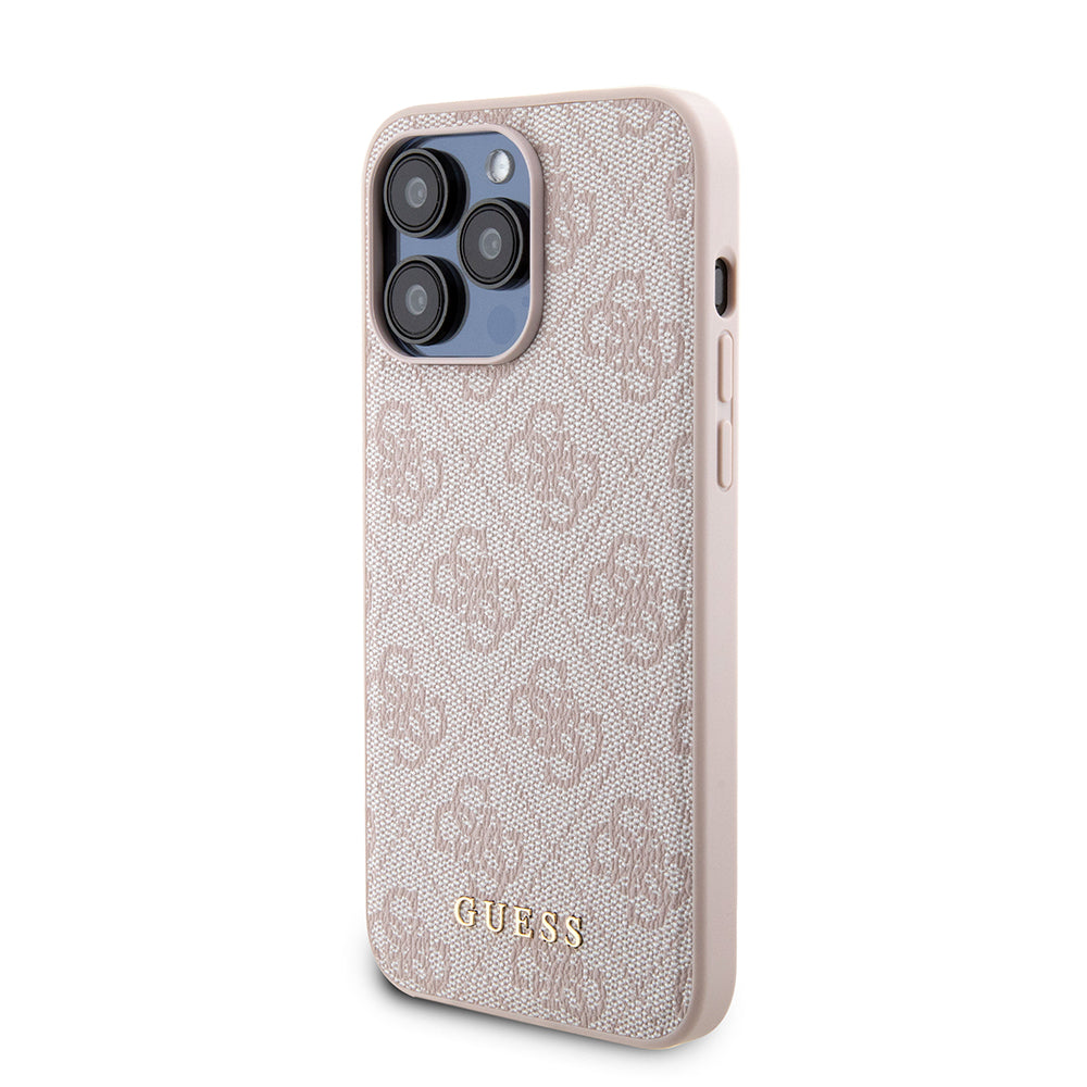 Funda MagSafe para Apple iPhone 15 Pro Max, Guess, Powerbank 4G Metal Logo, Rosa.