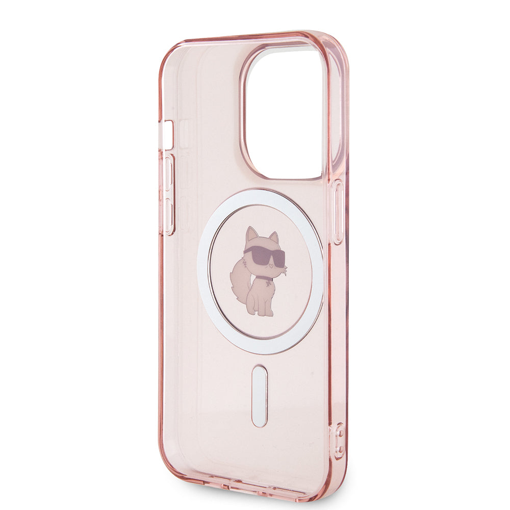 Funda MagSafe para Apple iPhone 15 Pro Max, Karl Lagerfeld, IML Choupette, Rosa