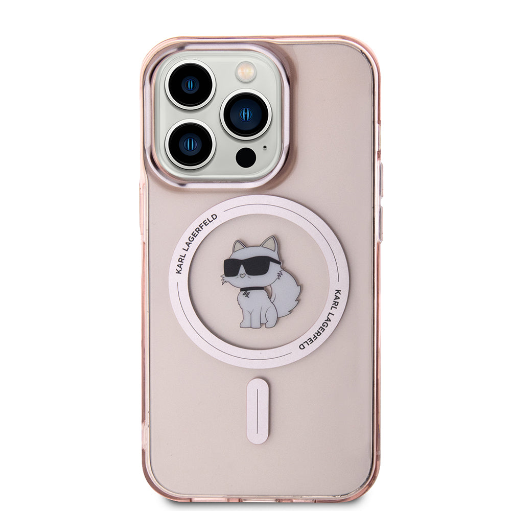 Funda MagSafe para Apple iPhone 15 Pro Max, Karl Lagerfeld, IML Choupette, Rosa
