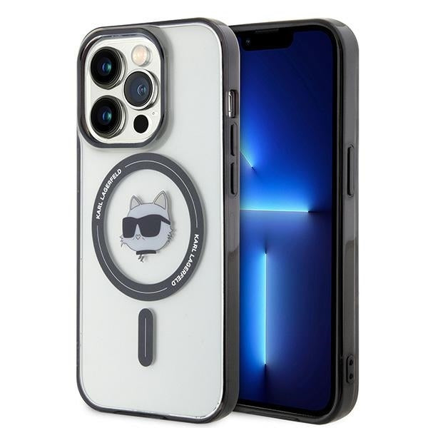 Funda MagSafe para Apple iPhone 15 Pro Max, Karl Lagerfeld, IML Choupette's Head, Transparente