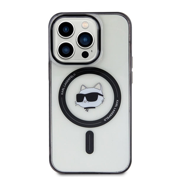 Funda MagSafe para Apple iPhone 15 Pro Max, Karl Lagerfeld, IML Choupette's Head, Transparente