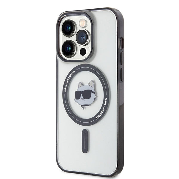 Funda MagSafe para Apple iPhone 15 Pro Max, Karl Lagerfeld, IML Choupette's Head, Transparente