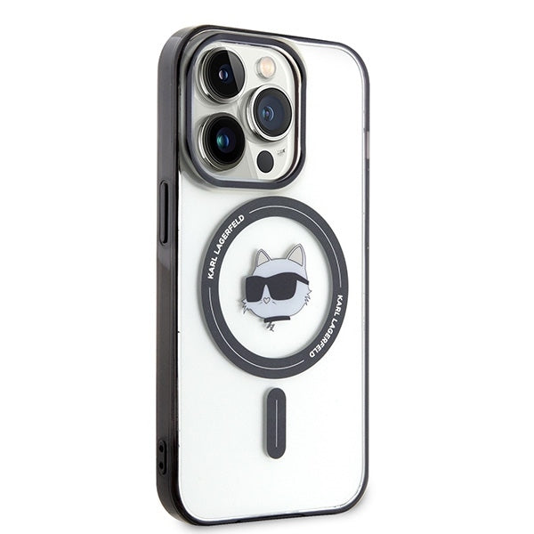 Funda MagSafe para Apple iPhone 15 Pro Max, Karl Lagerfeld, IML Choupette's Head, Transparente