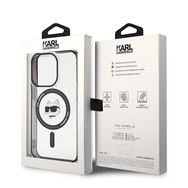 Funda MagSafe para Apple iPhone 15 Pro Max, Karl Lagerfeld, IML Choupette's Head, Transparente