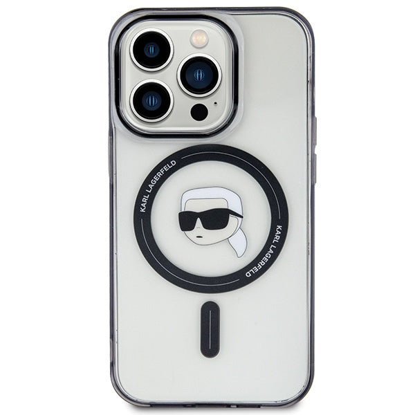 Funda MagSafe para Apple iPhone 15 Pro Max, Karl Lagerfeld, IML Karl's Head, Transparente