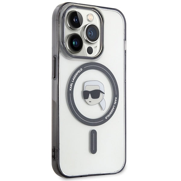 Funda MagSafe para Apple iPhone 15 Pro Max, Karl Lagerfeld, IML Karl's Head, Transparente