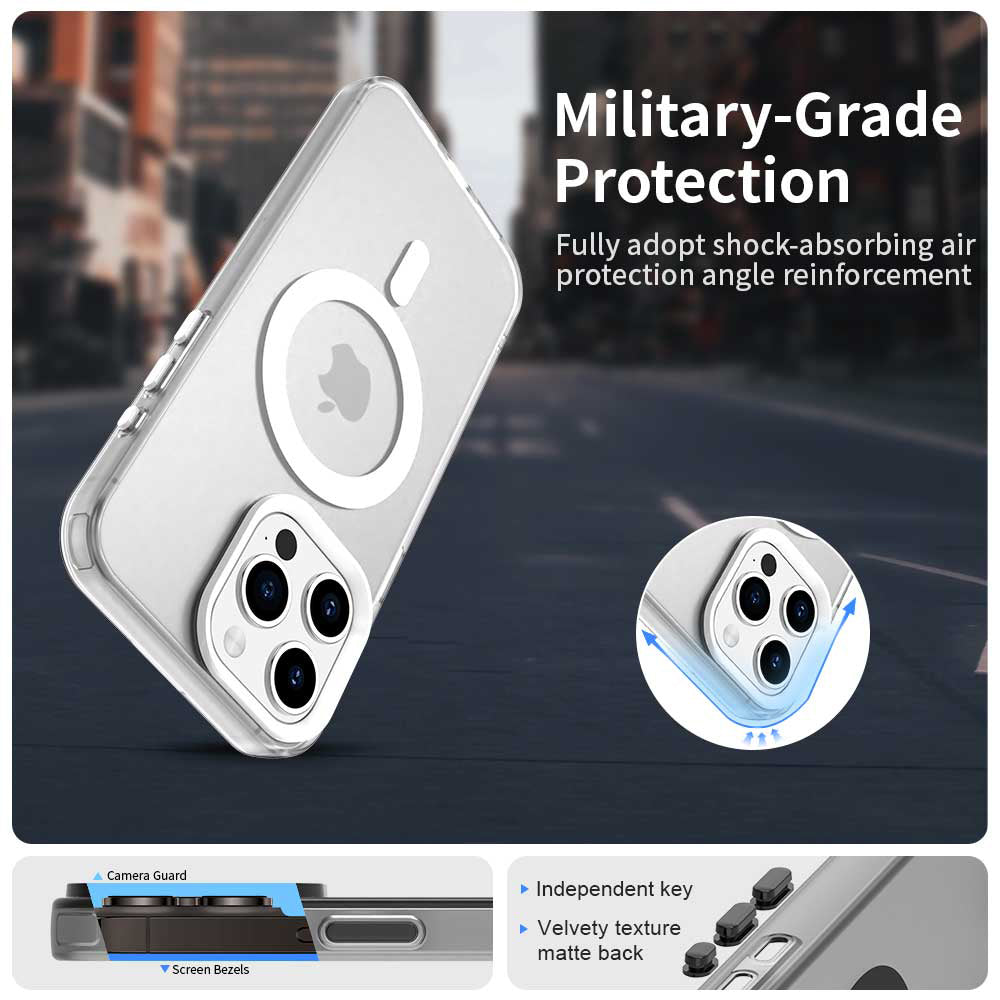 Funda MagSafe para Apple iPhone 15 Pro Max, Techsuit, CandyCase, Blanca