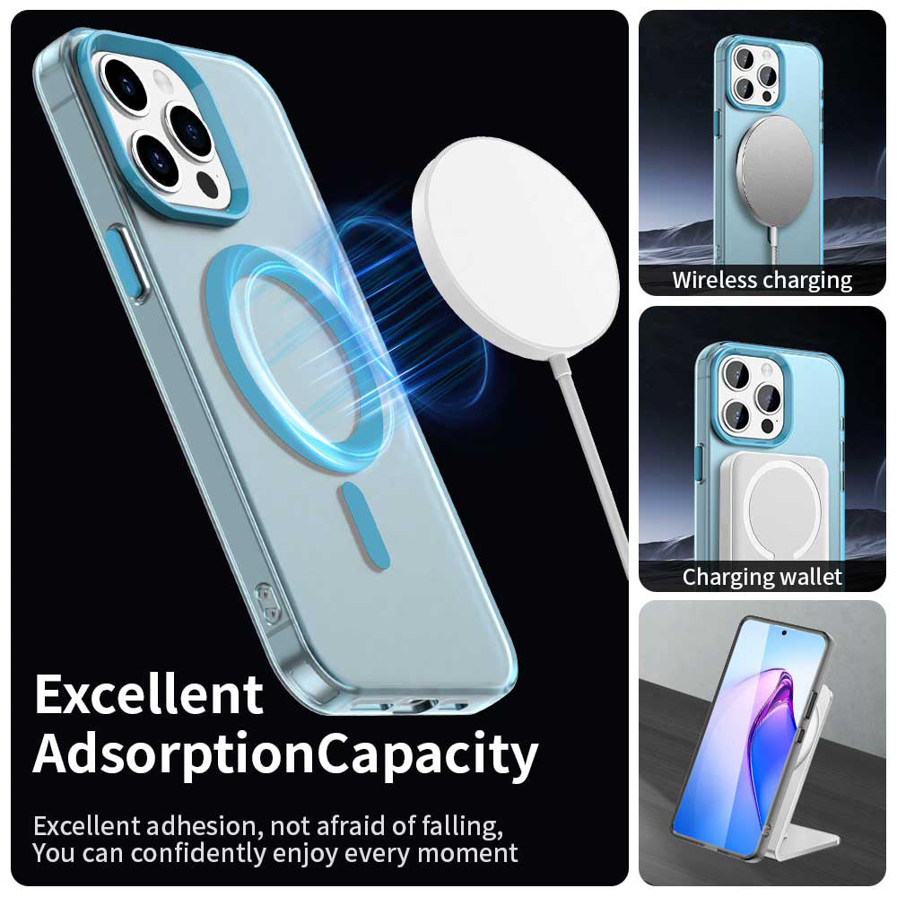 Funda MagSafe para Apple iPhone 15 Pro Max, Techsuit, CandyCase, Azul