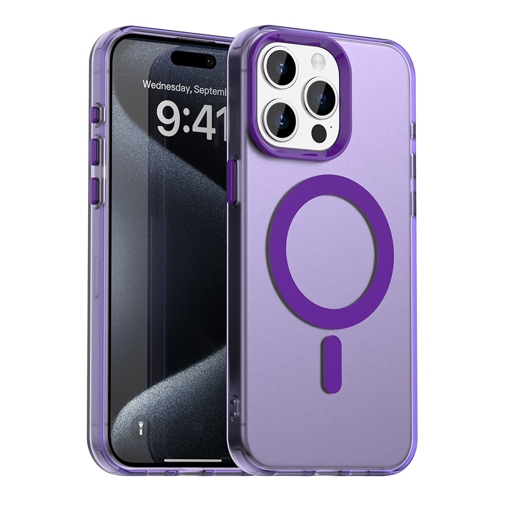 Funda MagSafe para Apple iPhone 15 Pro Max, Techsuit, CandyCase, Morado