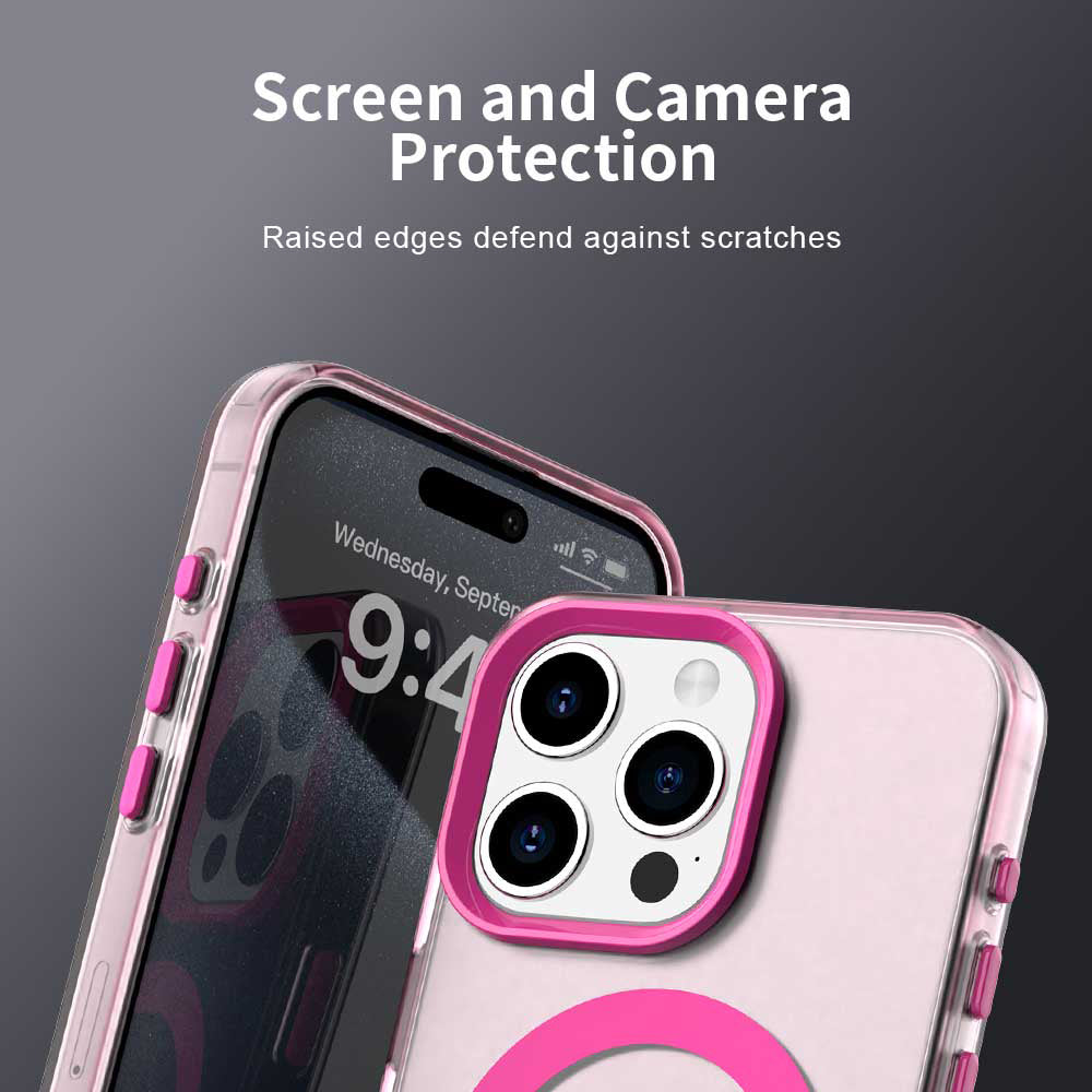 Funda MagSafe para Apple iPhone 15 Pro Max, Techsuit, CandyCase, Rosa