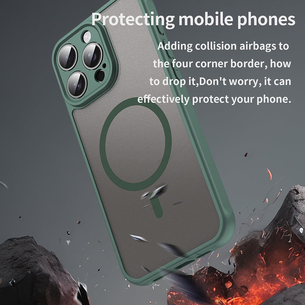 Funda MagSafe para Apple iPhone 15 Pro Max, Techsuit, HaloFrost II, Verde
