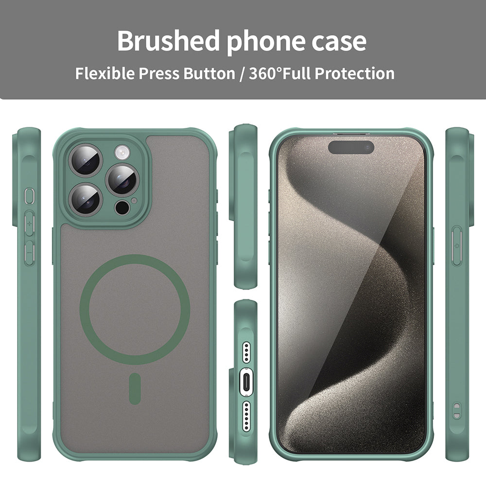 Funda MagSafe para Apple iPhone 15 Pro Max, Techsuit, HaloFrost II, Verde