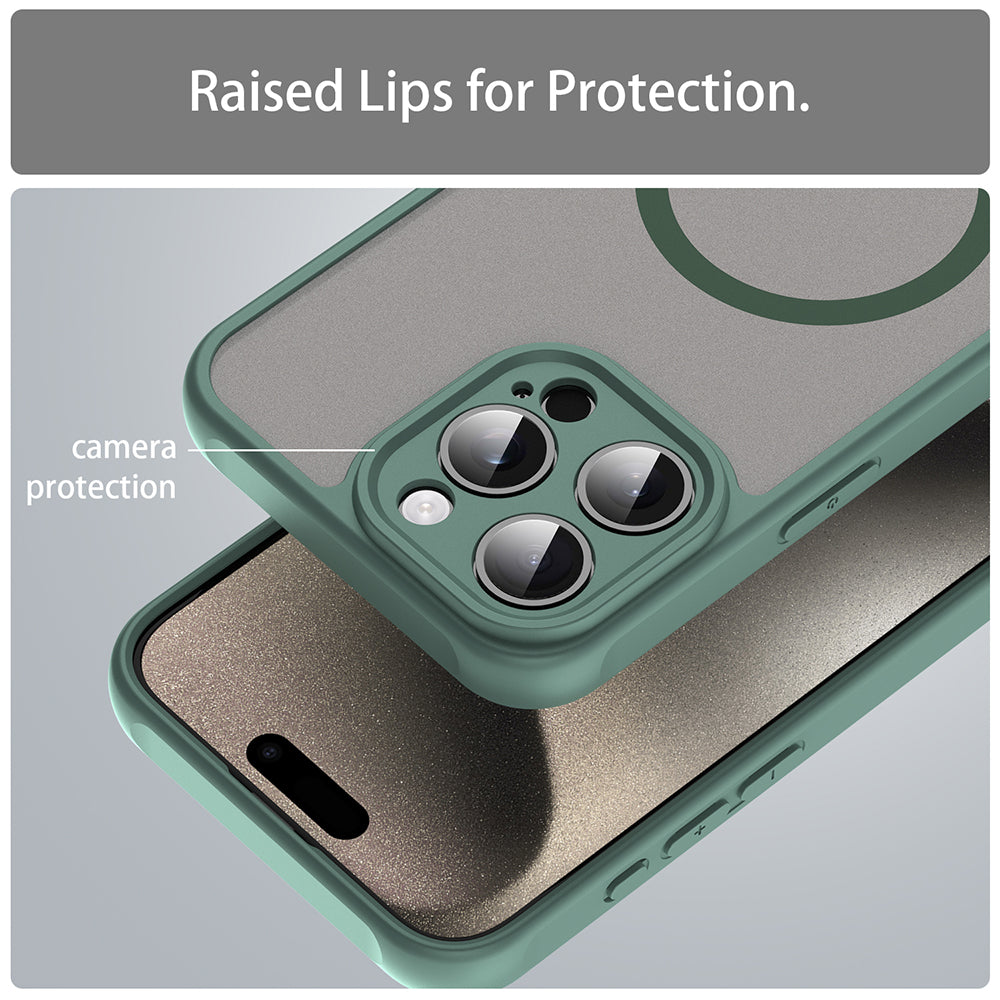 Funda MagSafe para Apple iPhone 15 Pro Max, Techsuit, HaloFrost II, Verde