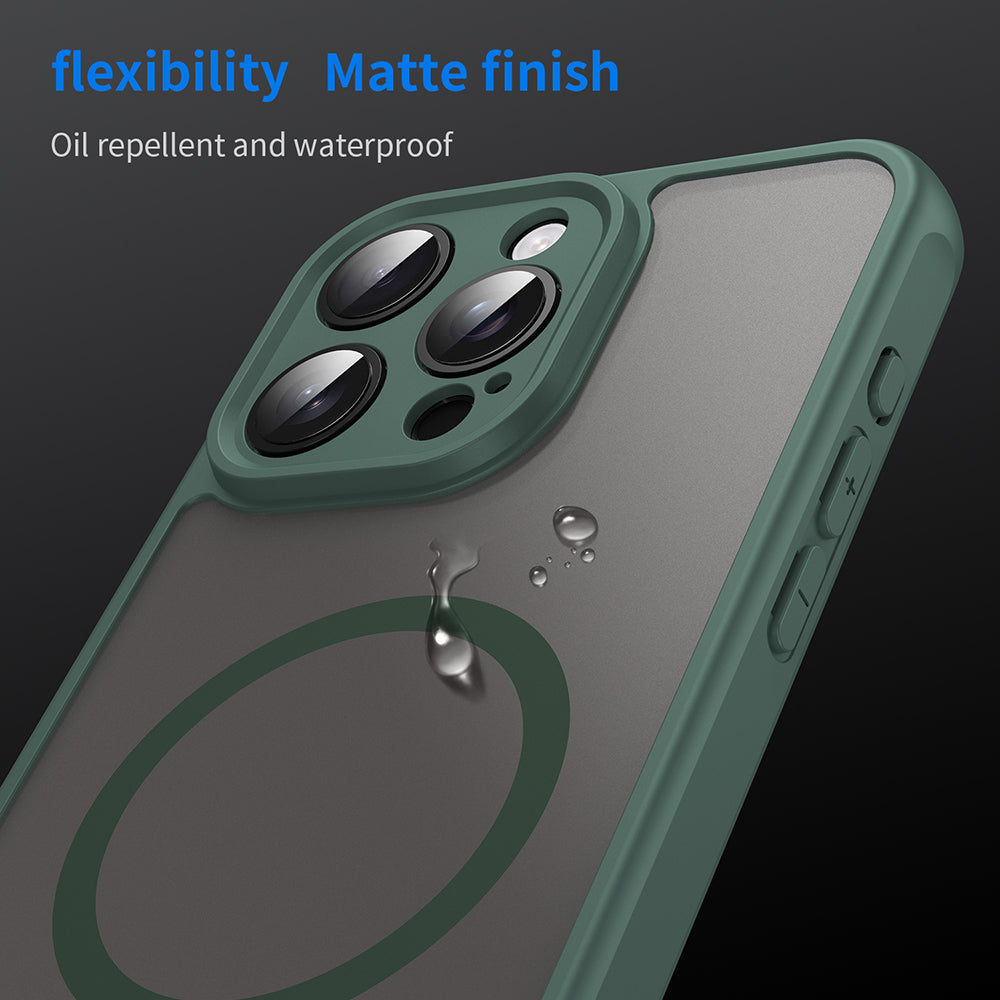 Funda MagSafe para Apple iPhone 15 Pro Max, Techsuit, HaloFrost II, Verde
