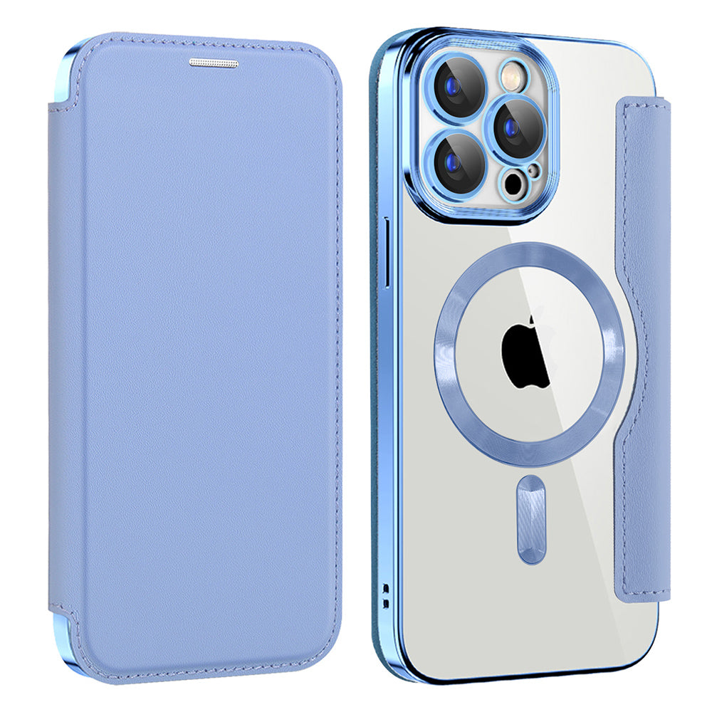 Funda MagSafe para Apple iPhone 15 Pro Max, Techsuit, SmartMag Book, Azul