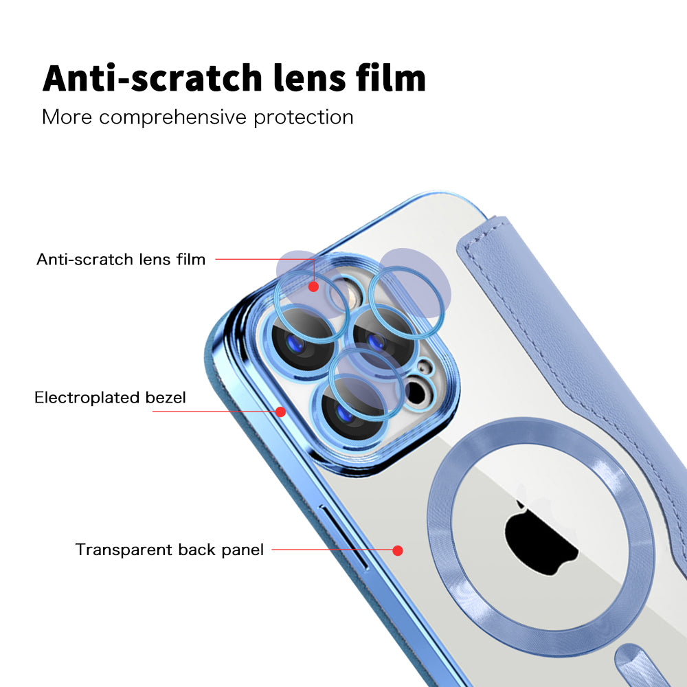 Funda MagSafe para Apple iPhone 15 Pro Max, Techsuit, SmartMag Book, Azul