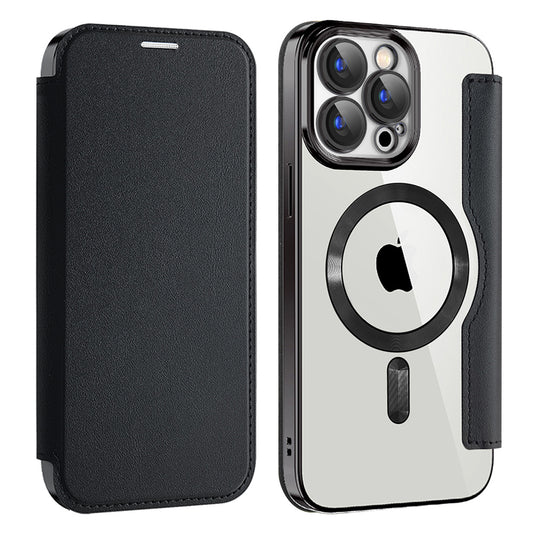 Funda MagSafe para Apple iPhone 15 Pro Max, Techsuit, SmartMag Book, Negra