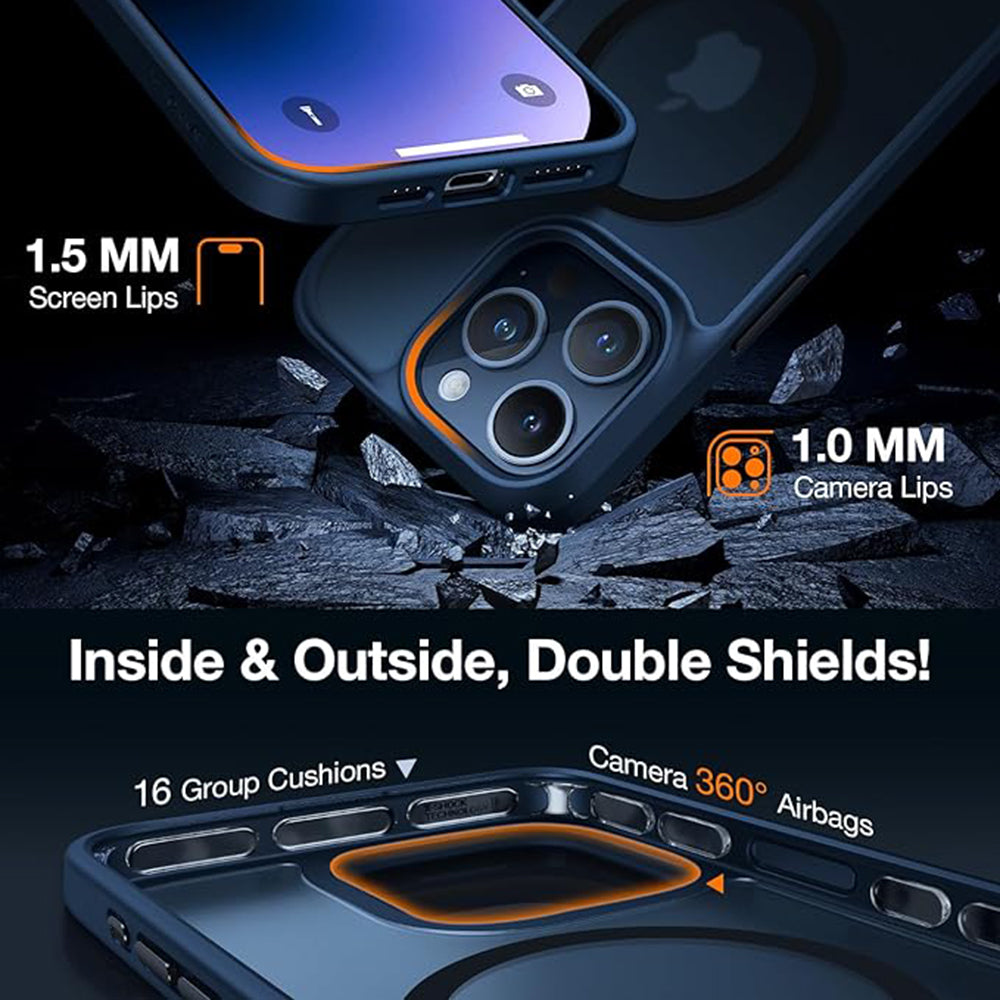 Funda MagSafe para Apple iPhone 15 Pro Max, Torras, Guardian, Azul marino