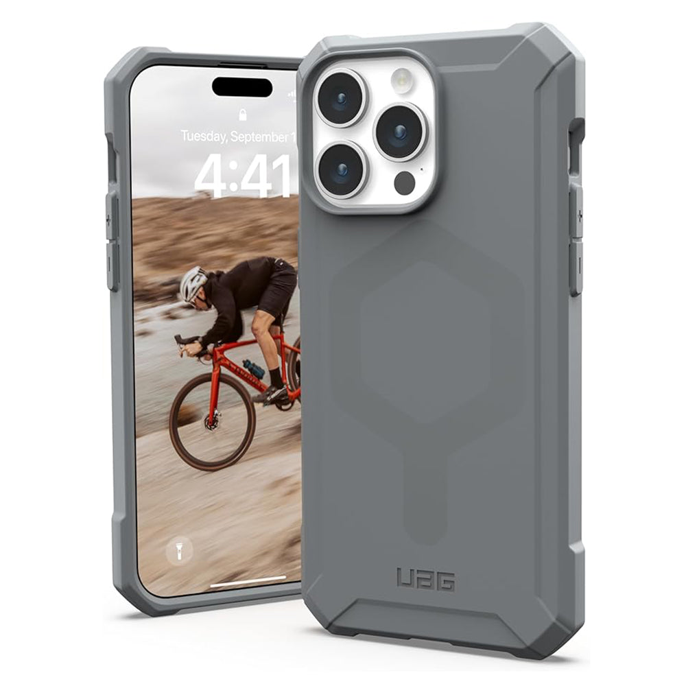 Funda MagSafe para Apple iPhone 15 Pro Max, Urban Armor Gear, Essential Armor, Plateada