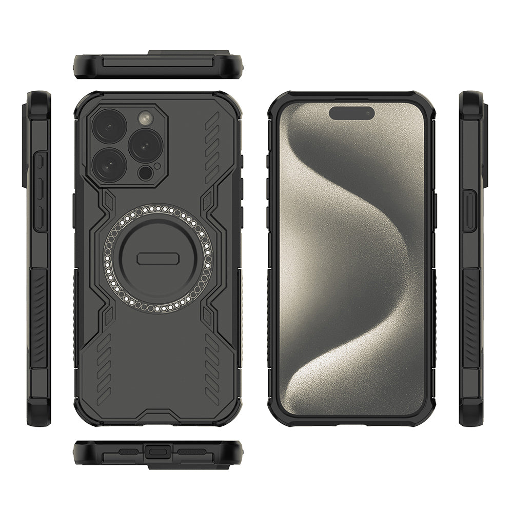 Funda MagSafe para Apple iPhone 15 Pro, Techsuit, ArmorMag, Negra