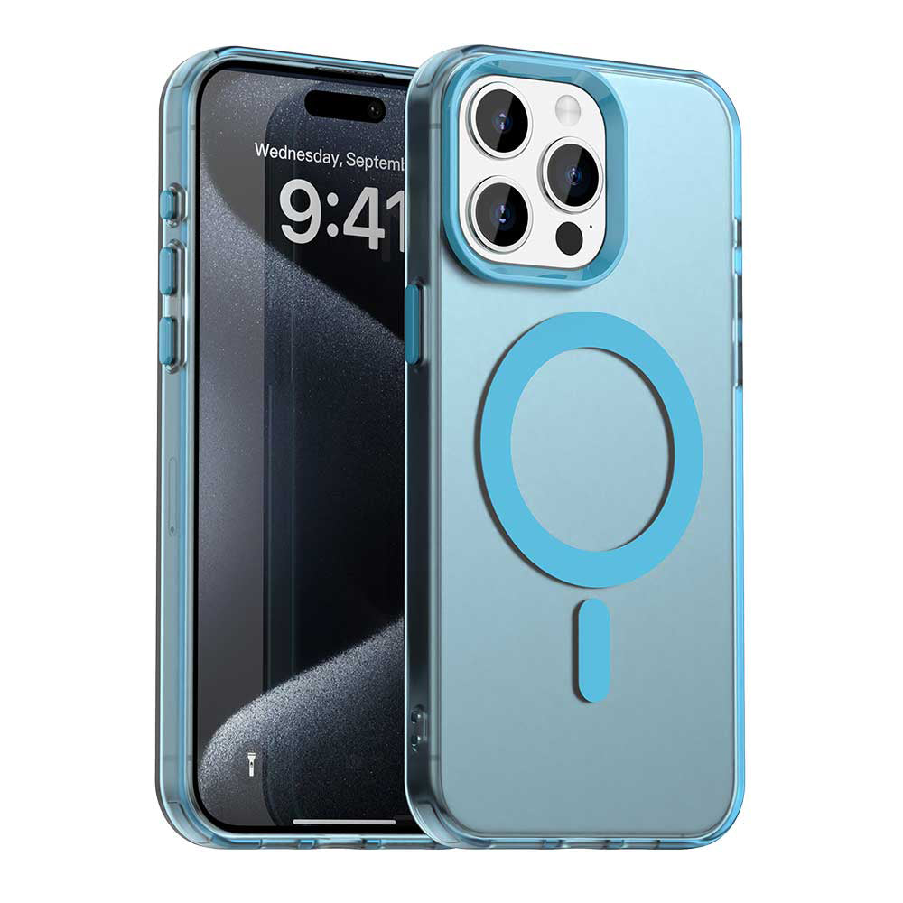 Funda MagSafe para Apple iPhone 15 Pro, Techsuit, CandyCase, Azul