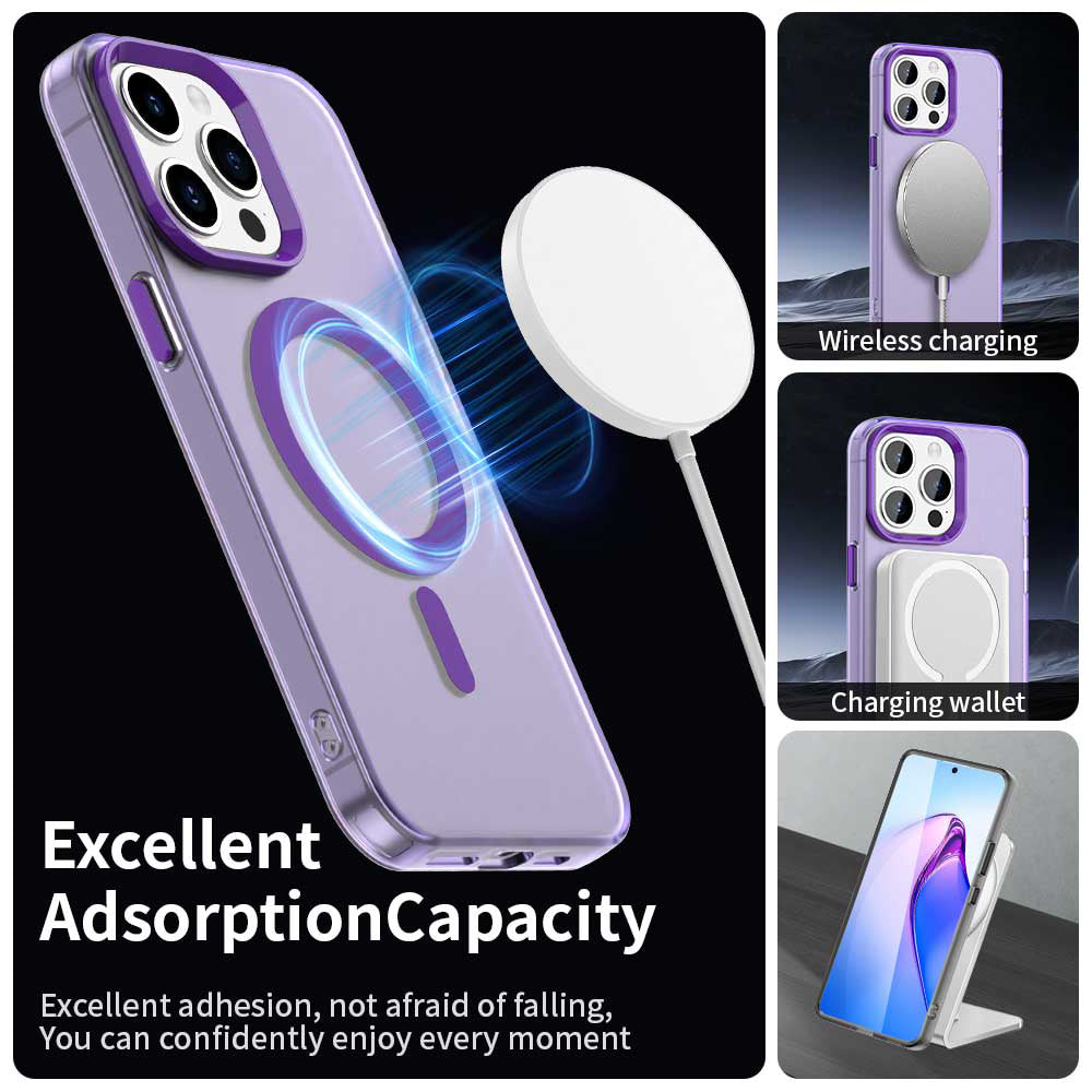 Funda MagSafe para Apple iPhone 15 Pro, Techsuit, CandyCase, Morado