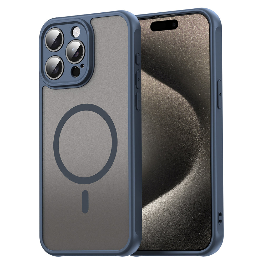 Funda MagSafe para Apple iPhone 15 Pro, Techsuit, HaloFrost II, Azul marino