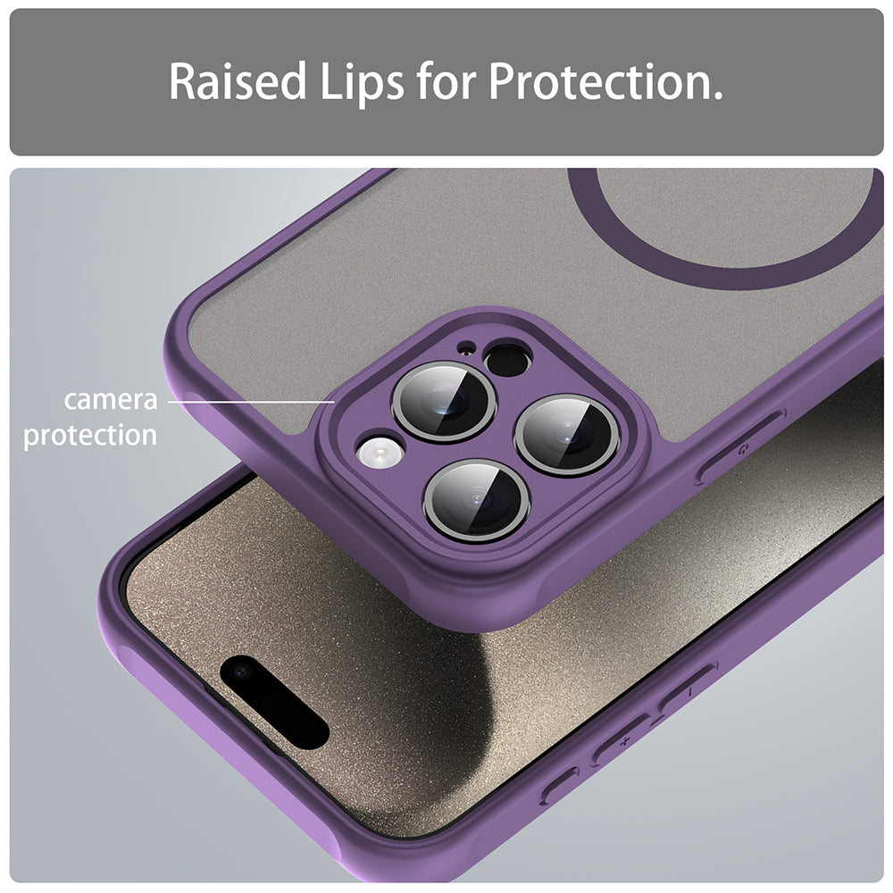 Funda MagSafe para Apple iPhone 15 Pro, Techsuit, HaloFrost II, Morado