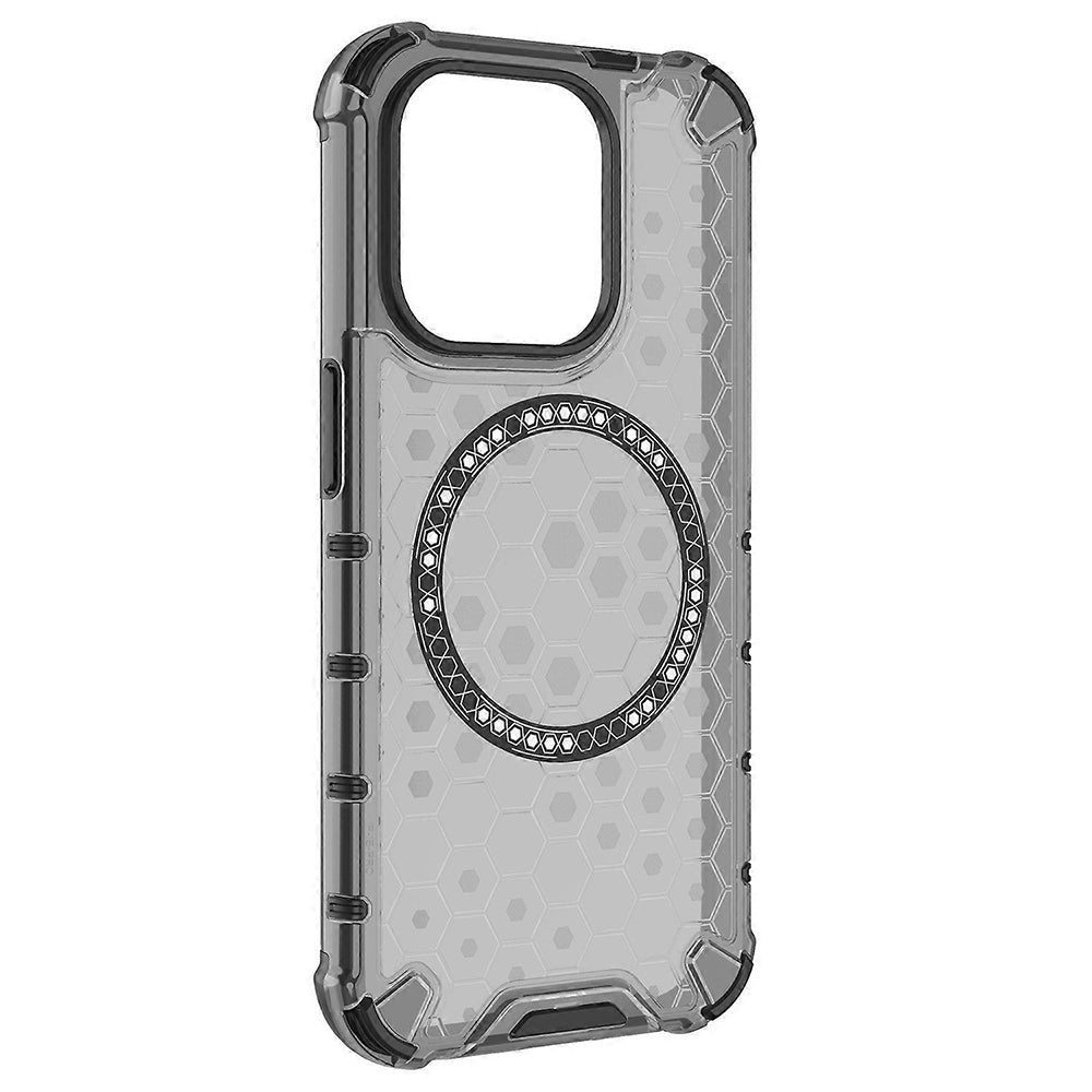 Funda MagSafe para Apple iPhone 15 Pro, Techsuit, HoneyComb Shield, Negra