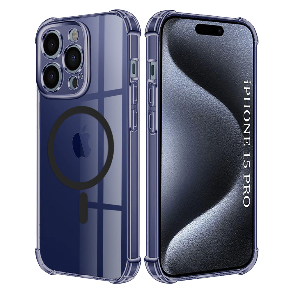 Funda MagSafe para Apple iPhone 15 Pro, Techsuit, Transparente a prueba de golpes, Ahumada