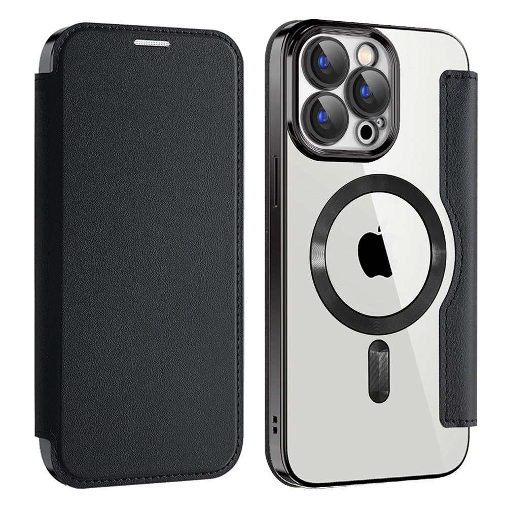 Funda MagSafe para Apple iPhone 15 Pro, Techsuit, SmartMag Book, Negra