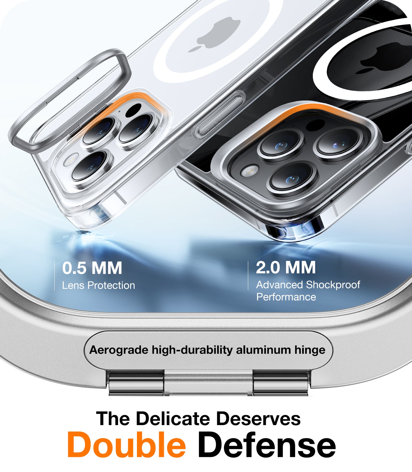 Funda MagSafe para Apple iPhone 15 Pro, Torras, Lstand, Transparente