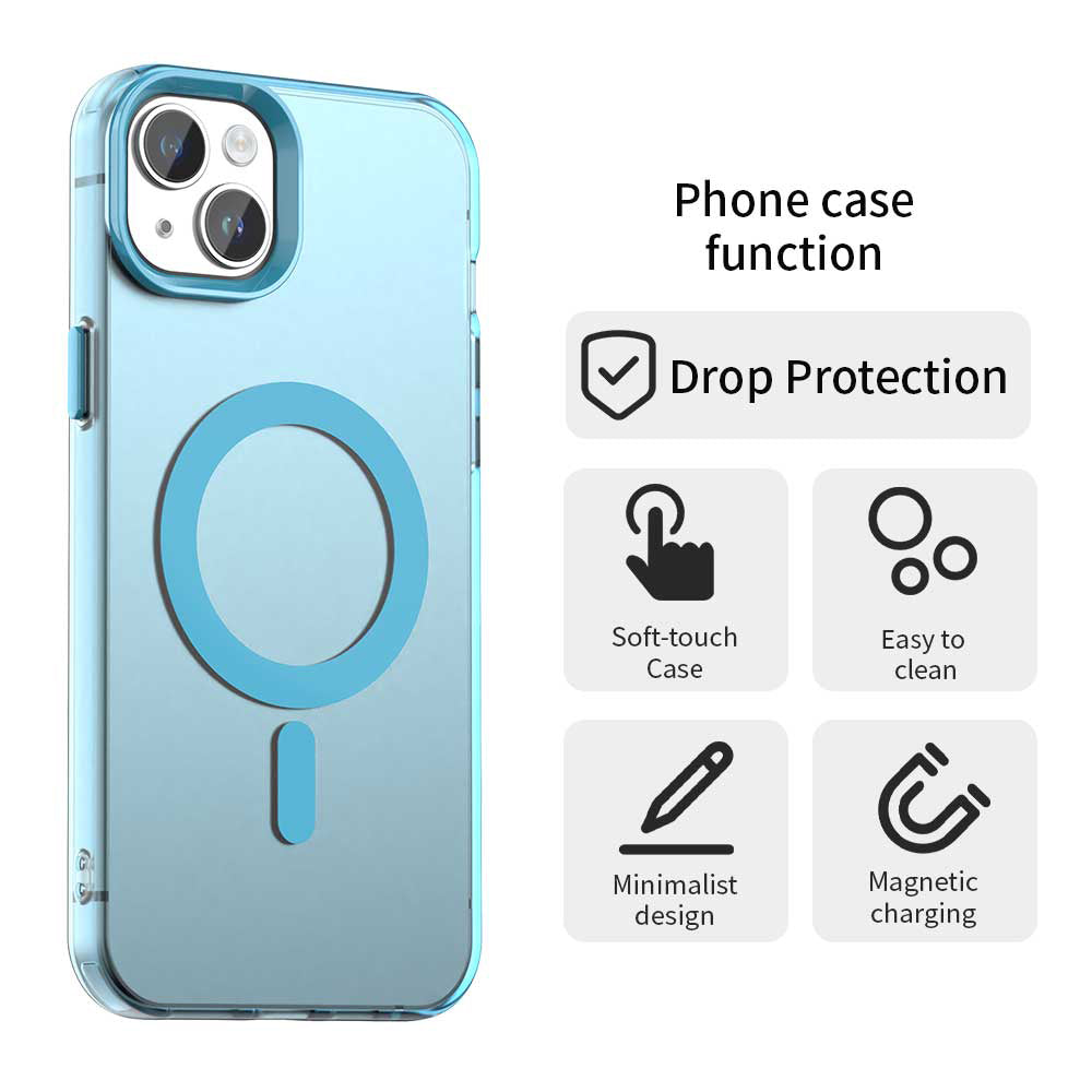 Funda MagSafe para Apple iPhone 15, Techsuit, CandyCase, Azul