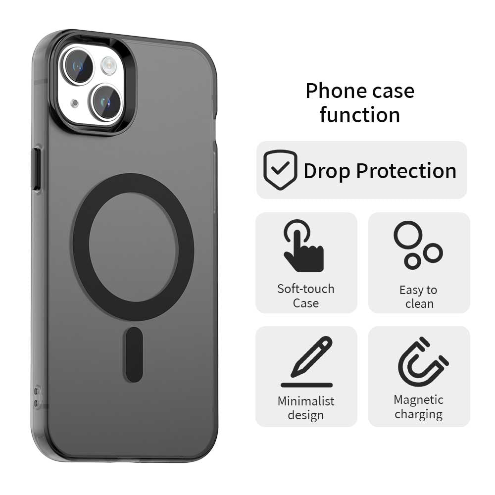 Funda MagSafe para Apple iPhone 15, Techsuit, CandyCase, Negra