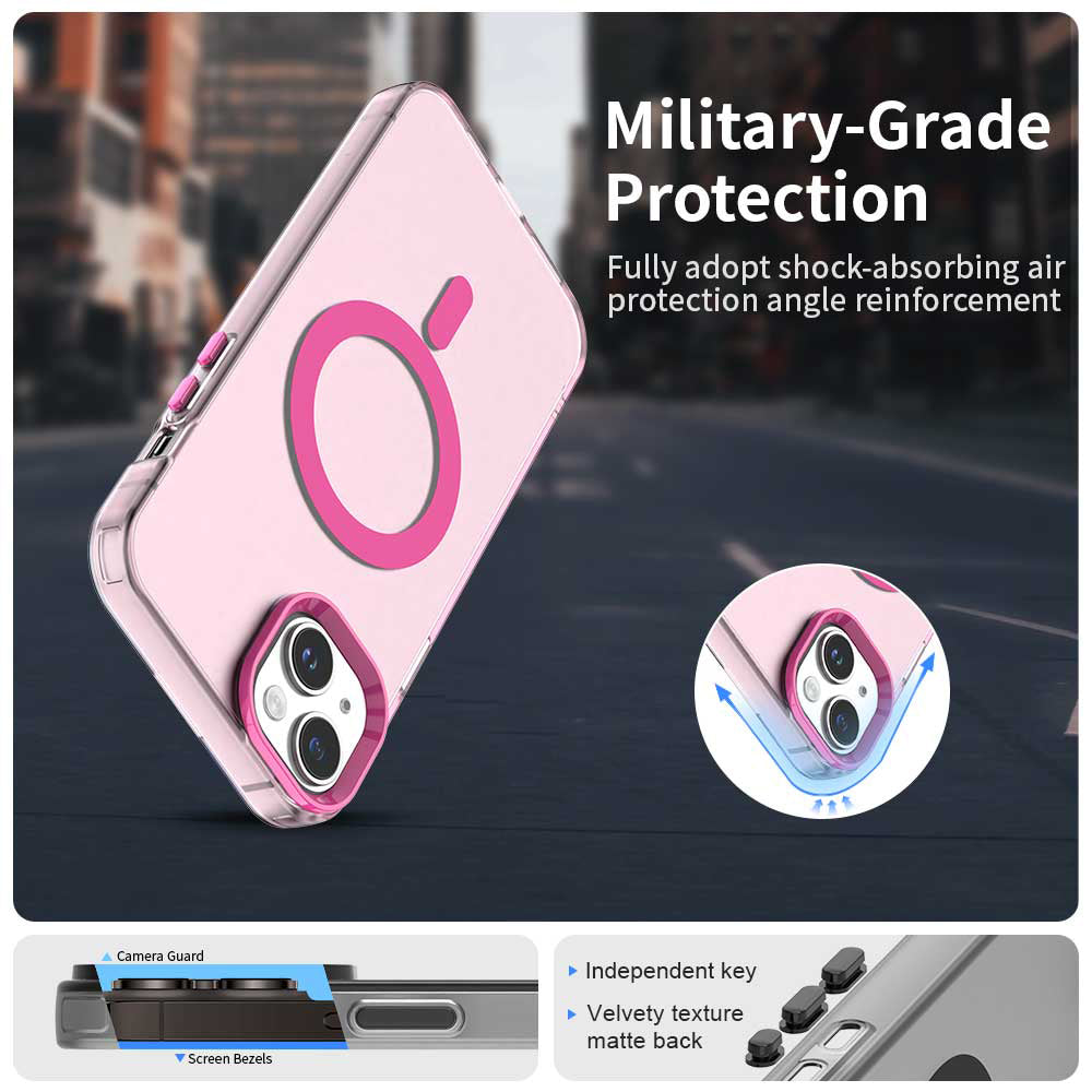 Funda MagSafe para Apple iPhone 15, Techsuit, CandyCase, Rosa