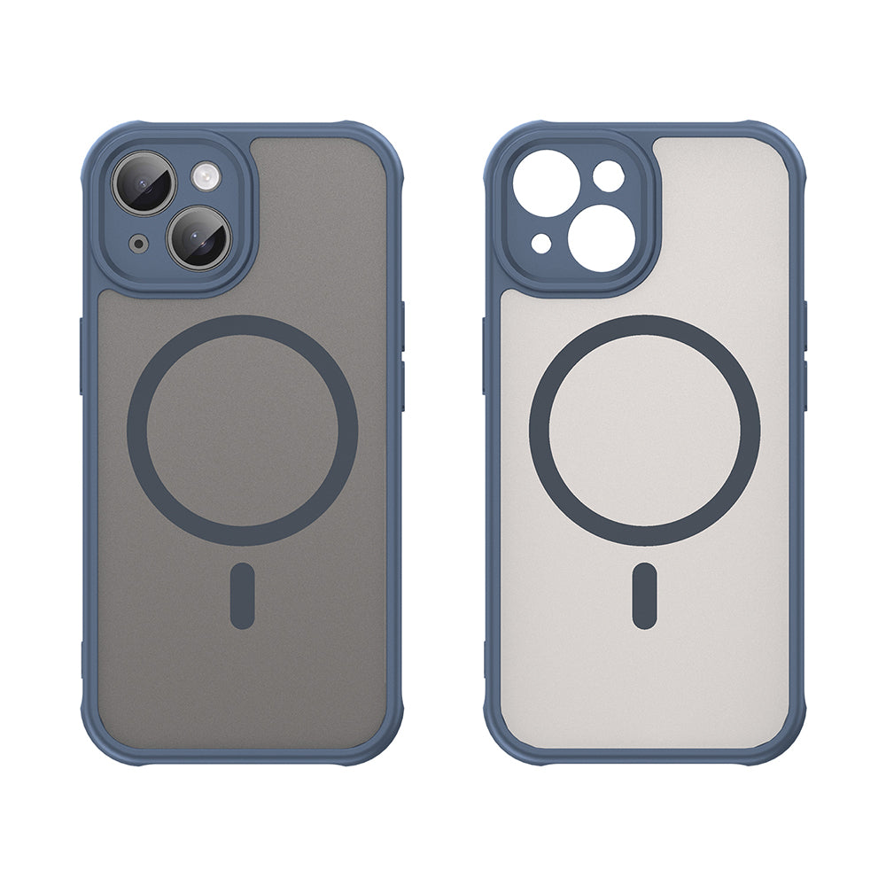Funda MagSafe para Apple iPhone 15, Techsuit, HaloFrost II, Azul marino