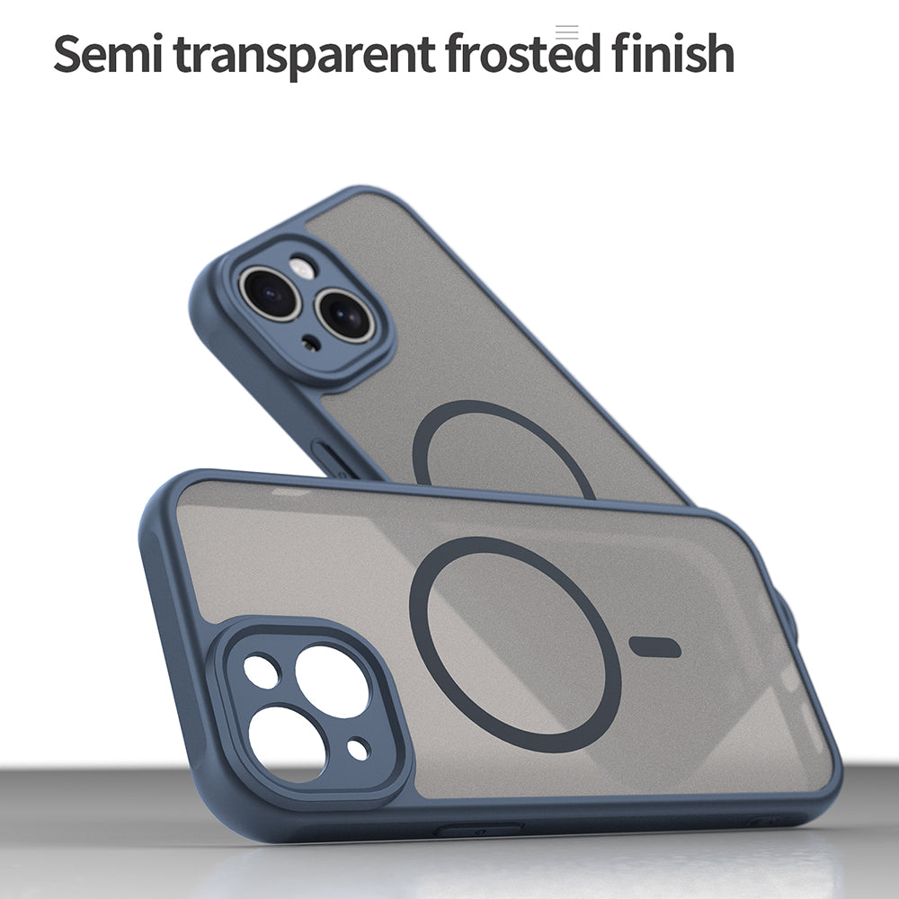 Funda MagSafe para Apple iPhone 15, Techsuit, HaloFrost II, Azul marino