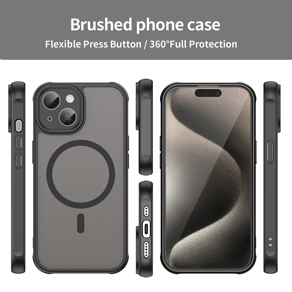 Funda MagSafe para Apple iPhone 15, Techsuit, HaloFrost II, Negra