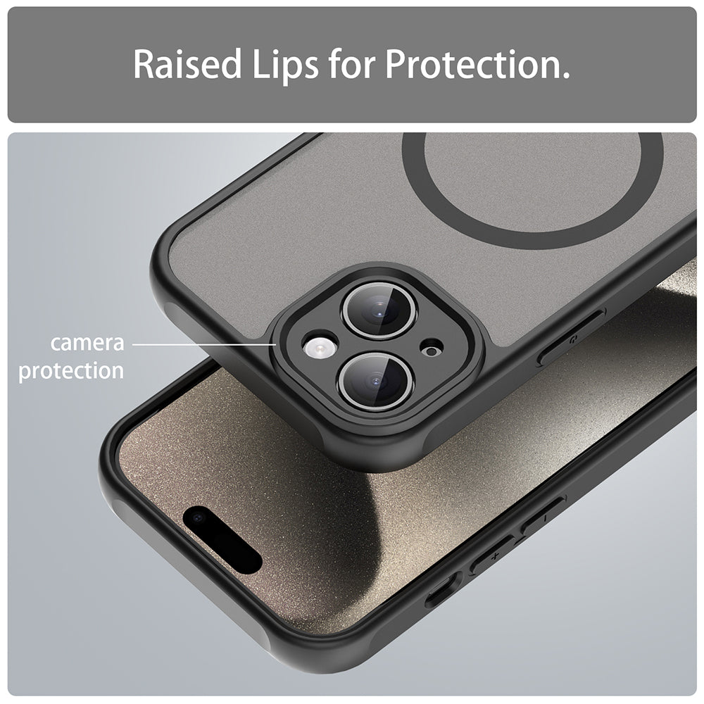 Funda MagSafe para Apple iPhone 15, Techsuit, HaloFrost II, Negra