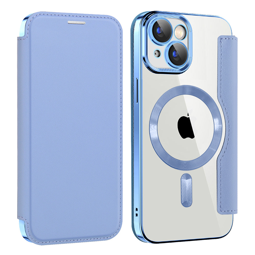 Funda MagSafe para Apple iPhone 15, Techsuit, SmartMag Book, Azul