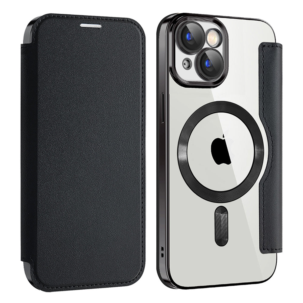Funda MagSafe para Apple iPhone 15, Techsuit, SmartMag Book, Negra
