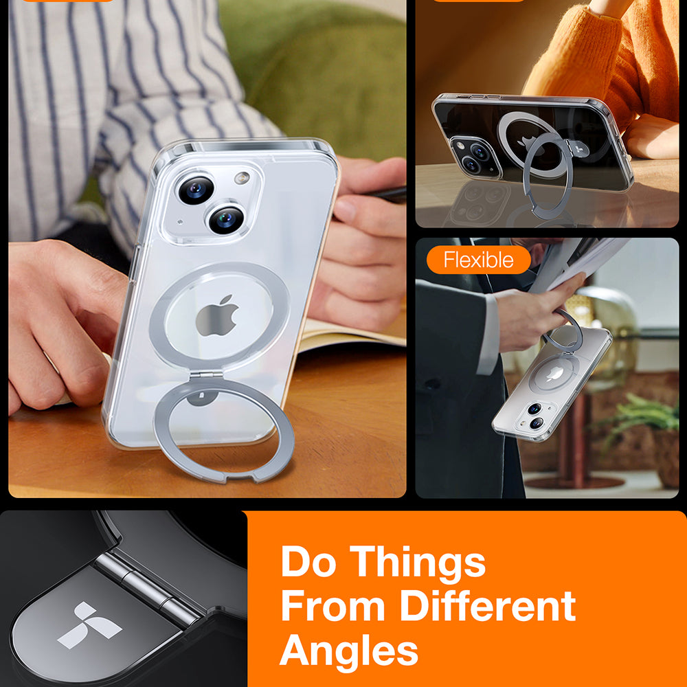 Funda MagSafe para Apple iPhone 15, Torras, Ostand, Transparente