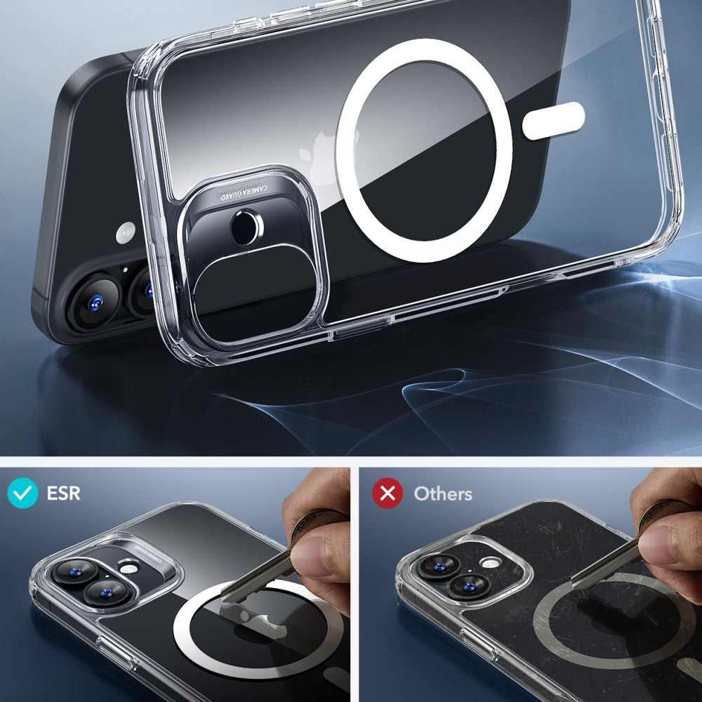 Funda MagSafe para Apple iPhone 16, ESR, Classic Hybrid con Protector de Pantalla, Transparente