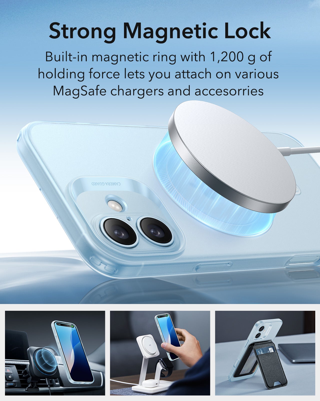 Funda MagSafe para Apple iPhone 16, ESR, Zero, Azul Satinado