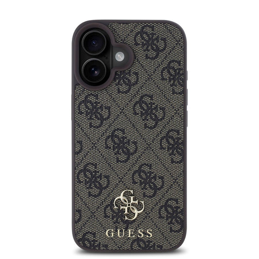 Funda MagSafe para Apple iPhone 16, Guess, 4G Classic, Marrón